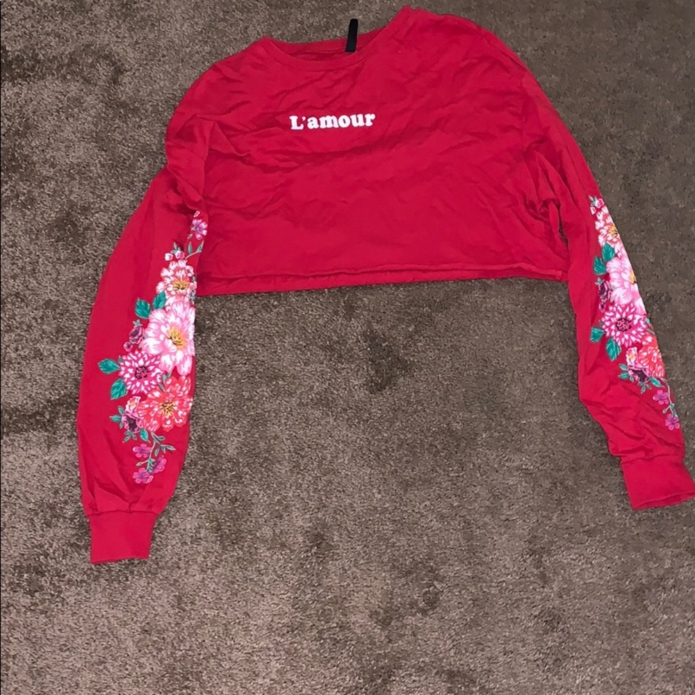 Red crop top.